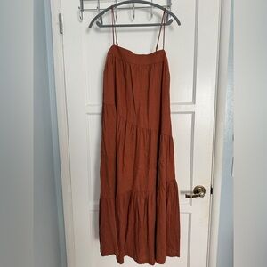 Abercrombie & Fitch Tiered Maxi Linen Blend dress